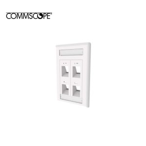 AMP FACE PLATE DE 4 PUERTOS ANGULADO BLANCO