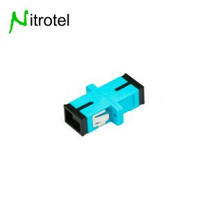 ADAPTADOR SC SIMPLEX  MM OM3/4 CON BRIDA - AQUA