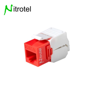 NITROTEL JACK CAT 6A 180° SLIM ROJO